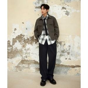 마인드브릿지 COUTURE 데님라이크 와이드 원턱팬츠 MYPT6173 차콜그레이 030_이미지