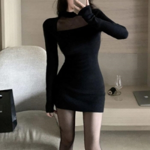 ONM 연말 파티 여성 한 쇄골라인 시스루 원피스 27757945