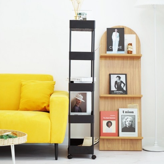 가쯔 틈새 선반 5단 이동식 트롤리_이미지