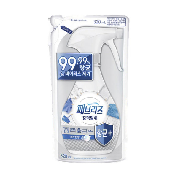 한국피앤지 페브리즈 향균 플러스 깨끗한 향 리필 320ml (4개)
