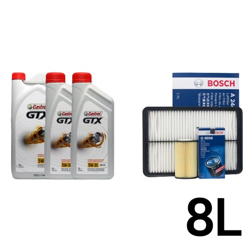 캐스트롤  GTX SN/C3 5W30 8L + 보쉬필터 현대 그랜드스타렉스 디젤