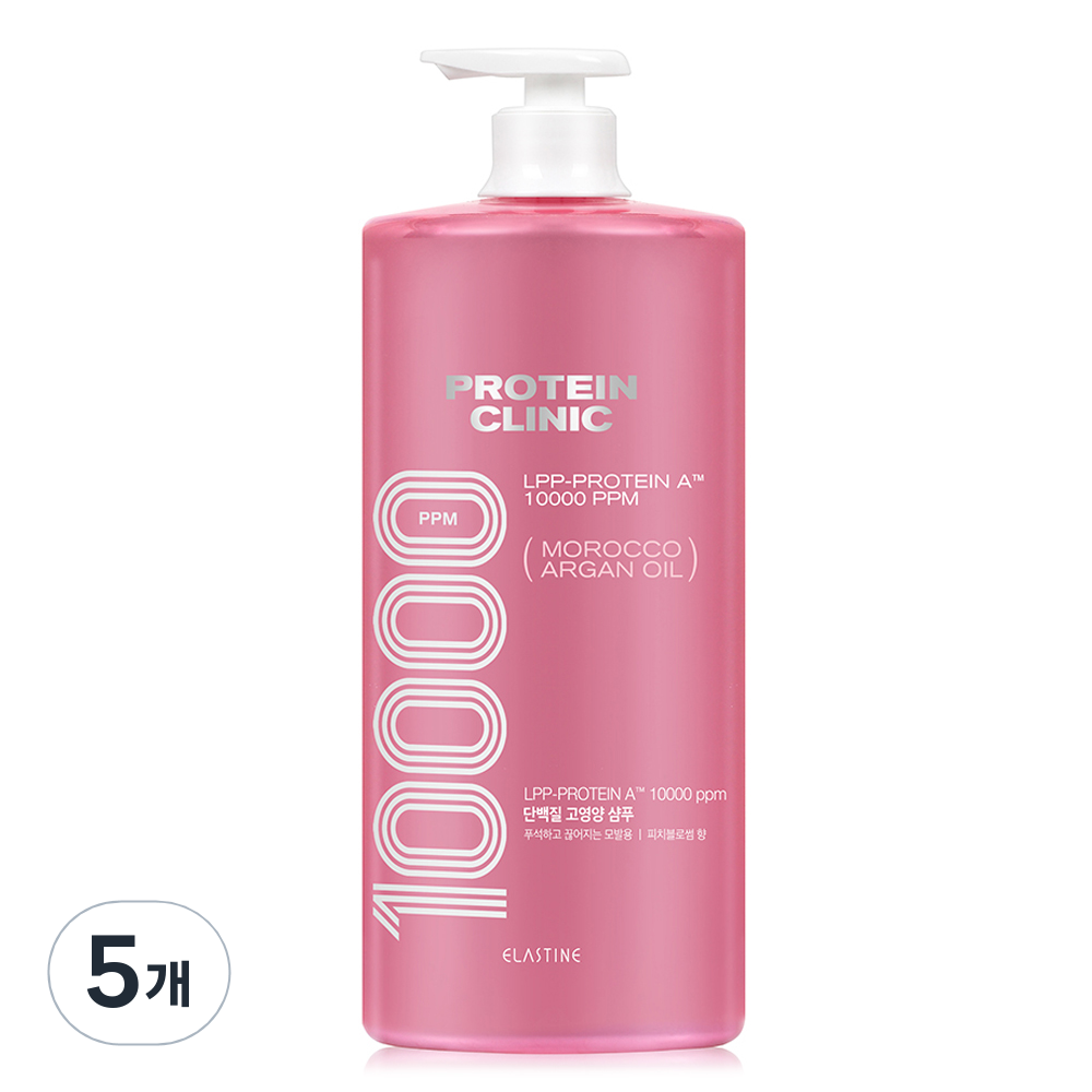 엘라스틴 프로틴클리닉 10000 단백질 고영양 샴푸 피치블로썸향 1000ml (5개)_이미지
