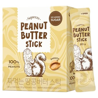 보뚜슈퍼푸드 짜먹는 <b>땅콩</b><b>버터</b> 스틱 280g (20g x 14포)