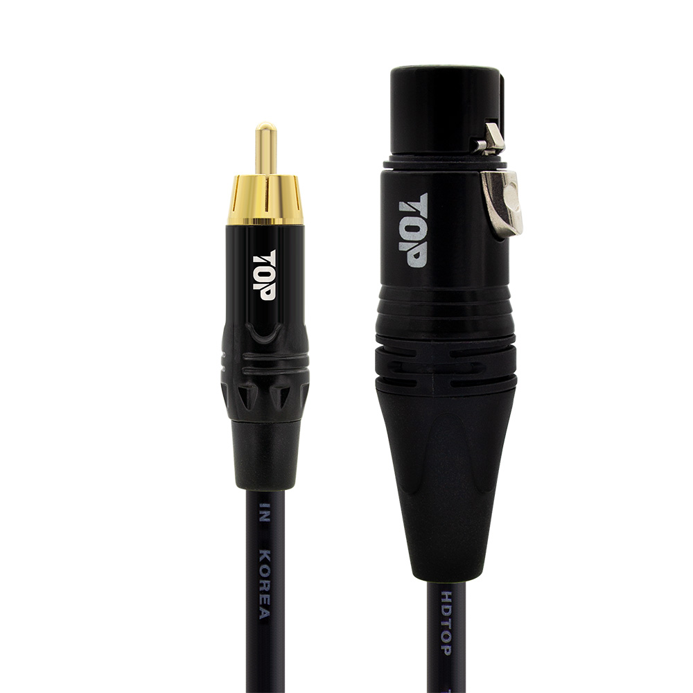 탑라인에이치디 HDTOP RCA 수 to XLR 암 케이블 블랙 (15m, HT-TP5423)_이미지