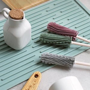 꾸미까 파스텔 실리콘 다용도 슬림 병 세척솔 3color