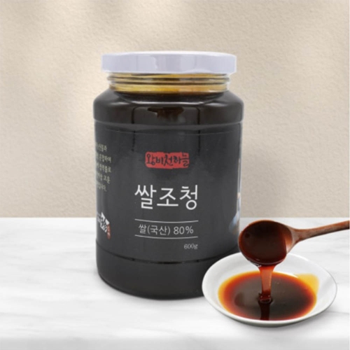 쌀 생강 수수 도라지 조청 국내산 전통방식 울진 물엿 꿀 환절기 기관지 600g 1병