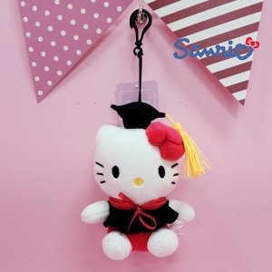 학사모 헬로키티 가방고리 인형 15cm 애착 졸업