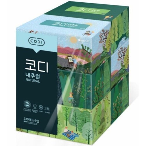 코디 내추럴 미용티슈 230매 (6입)이미지입니다. 누르면 해당 게시물로 새창이동합니다.