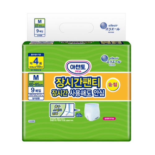 에리에르 아텐토 장시간팬티 슬림 중형 M 9개 (1팩(9개))