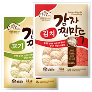 감자 고기 찐만두 1.4kg x 1개 + 감자 김치 찐만두1.4kg x 1개