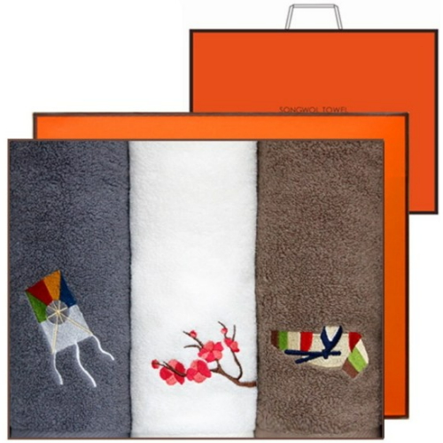 송월타월 ㅤ고운자수 3매 선물세트_이미지