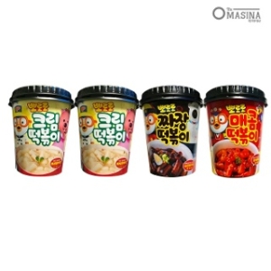 농가식품 뽀로로떡볶이 크림맛 2개 + 매콤맛 1개 + 짜장맛 1개