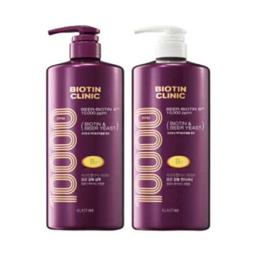  엘라스틴 비오틴클리닉 맥주효모 샴푸 1000ml+컨디셔너 1000ml 2종세트