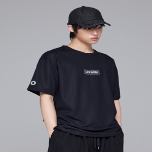 라이프워크 웨이브로고 나일론스판 반팔 티셔츠_LW252TS645