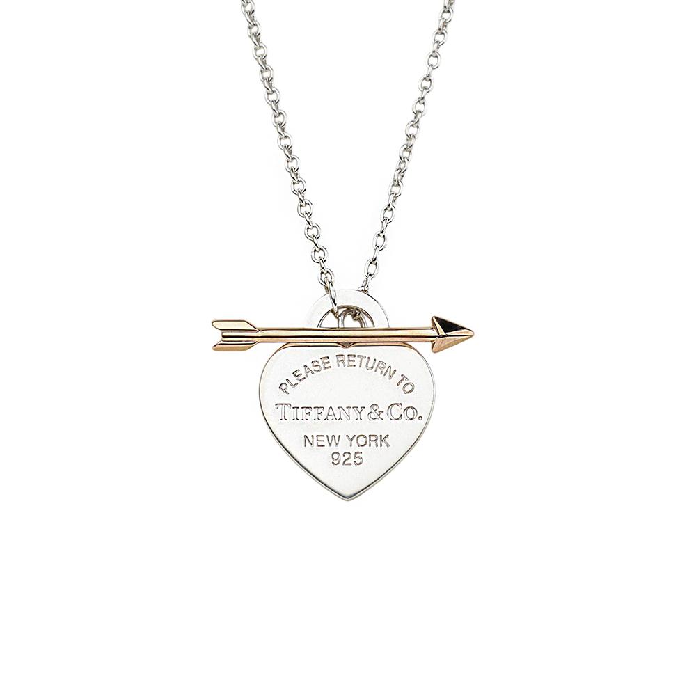 티파니앤코 앤코 70878232 로즈골드 앤 실버 러브스트럭 애로우 하트 목걸이 36759