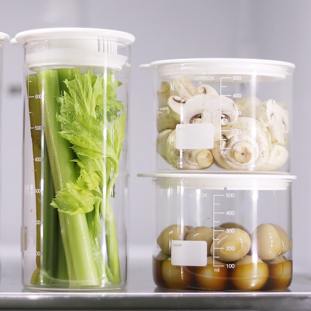 듀오 컨테이너 내열 유리 밀폐용기 500+700ml