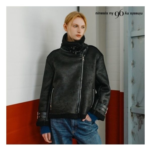 96NY 시어링 양털 소매 스트랩 무스탕 자켓 NP4JK021L0 148401