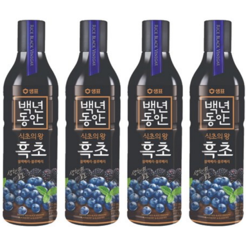 백년동안 흑초 블랙 블루베리 900ml (4개)_이미지