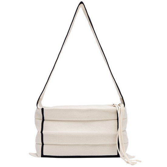 Lucky Pleats Knit Shoulder Line Drawing (Cream White)