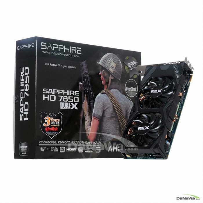 SAPPHIRE 라데온 HD 7850 OC D5 2GB Dual-X_이미지