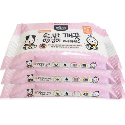 에티펫 손발엉덩이 깨끗 아쿠아티슈 20매 (3개)_이미지