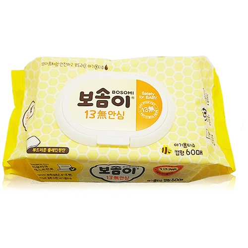 보솜이 13무 안심 물티슈 캡형 60매 (3팩)_이미지