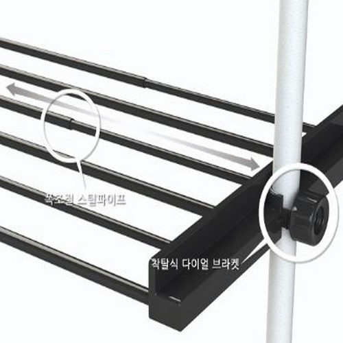 가화행거 폭조절 2단 수납 선반 옷걸이 팔행거_이미지