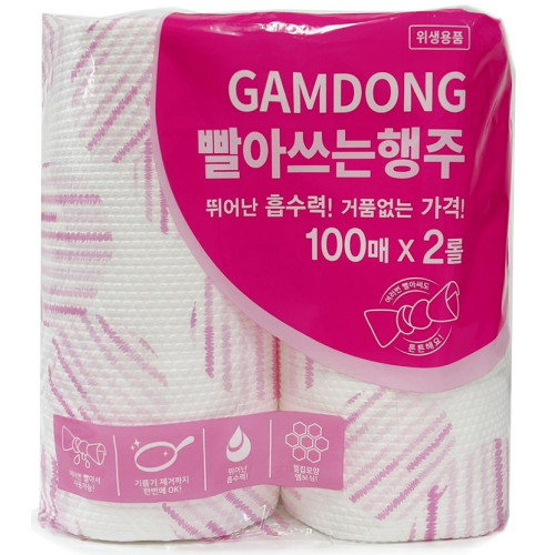 감동 리빙 빨아쓰는 행주 100매 2롤 SM 롤행주티슈수건부직포