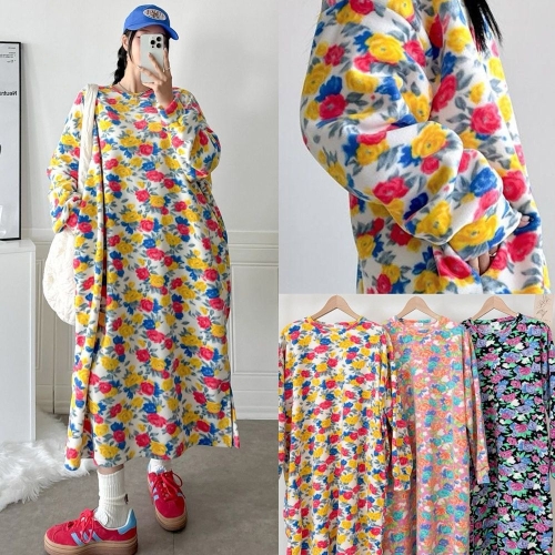 아이우먼 위쉬몰 MA 플로럴컬러후리스원피스 T552H412 빅사이즈_이미지