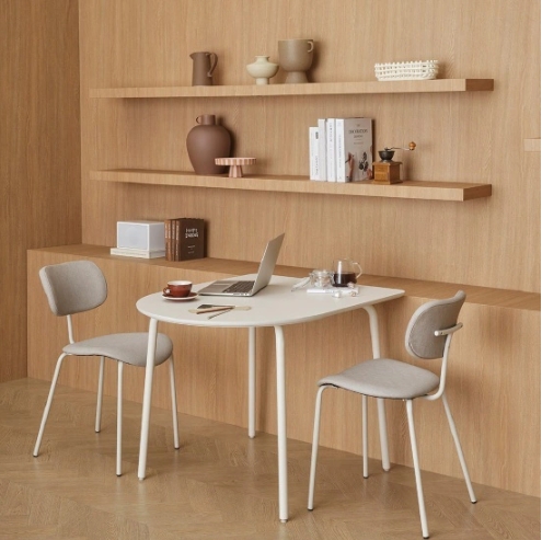 한샘  미나 스틸 반타원 식탁 1000 (의자별도)