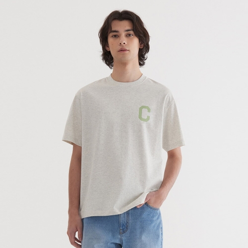 커버낫 쿨 코튼 C 로고 티셔츠 오트밀 CO2502ST31OT_이미지