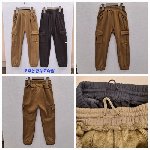 너무 편해서 평상복 운동복으로 입기 좋은 융기모 남여공용 트레이닝복 아동 겨울용 추리닝 바지 OHTM23N01 블랙 140