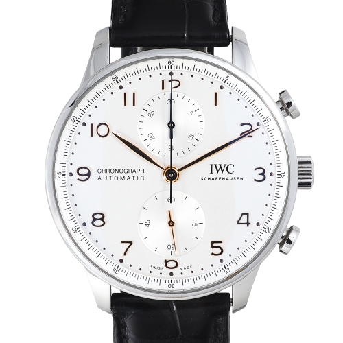 IWC 포르투기저 크로노그래프 스틸 가죽밴드 41mm IW371604_이미지