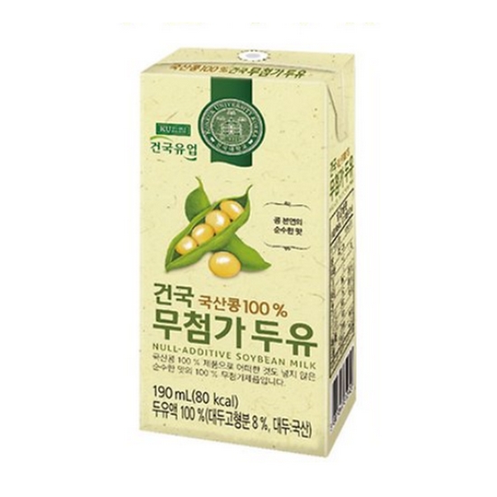 건국유업 무첨가 두유 190ml (40개)