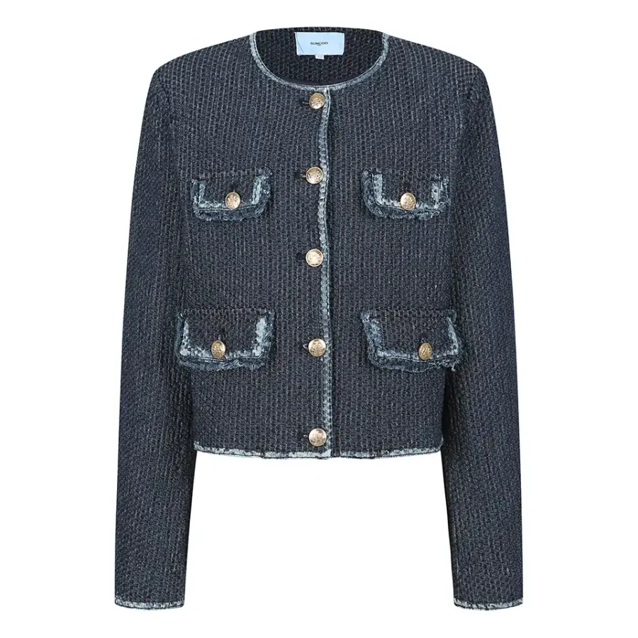 썬쿠 데님 포켓 장식 트위드 자켓 SN71D9JKS12X