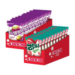 오리온 포도알맹이, 67g, 10개 + 리찌 알맹이, 67g, 10개