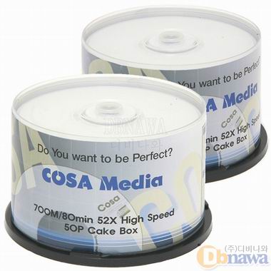 COSA CD-R 700MB 52x 화이트골드 100장 케익_이미지