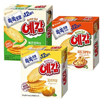 오리온 <b>예감</b> 오리지널 192g + 치즈그라탕맛 204g + 볶은양파맛 204g
