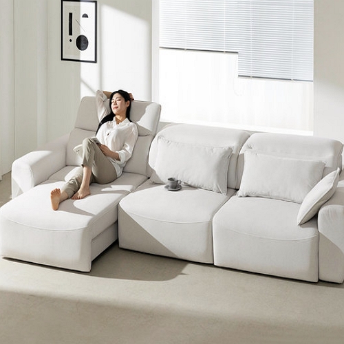 라자가구 프라마 모션 슬라이딩 패브릭 소파 4인용