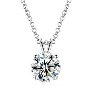 여성용 모이사나이트 목걸이 0.1CT-12.0CT 실험실 제작 다이아몬드 펜던트 18K/옐로우 골드 도금