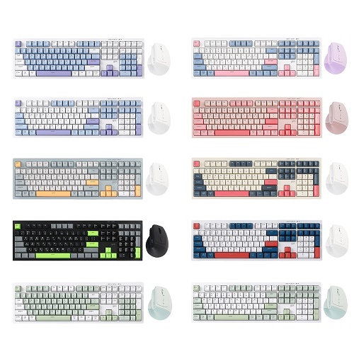 지클릭커 OFFICEPRO WMK580 사일런스M 키보드 마우스 세트 (Poker Green)_이미지