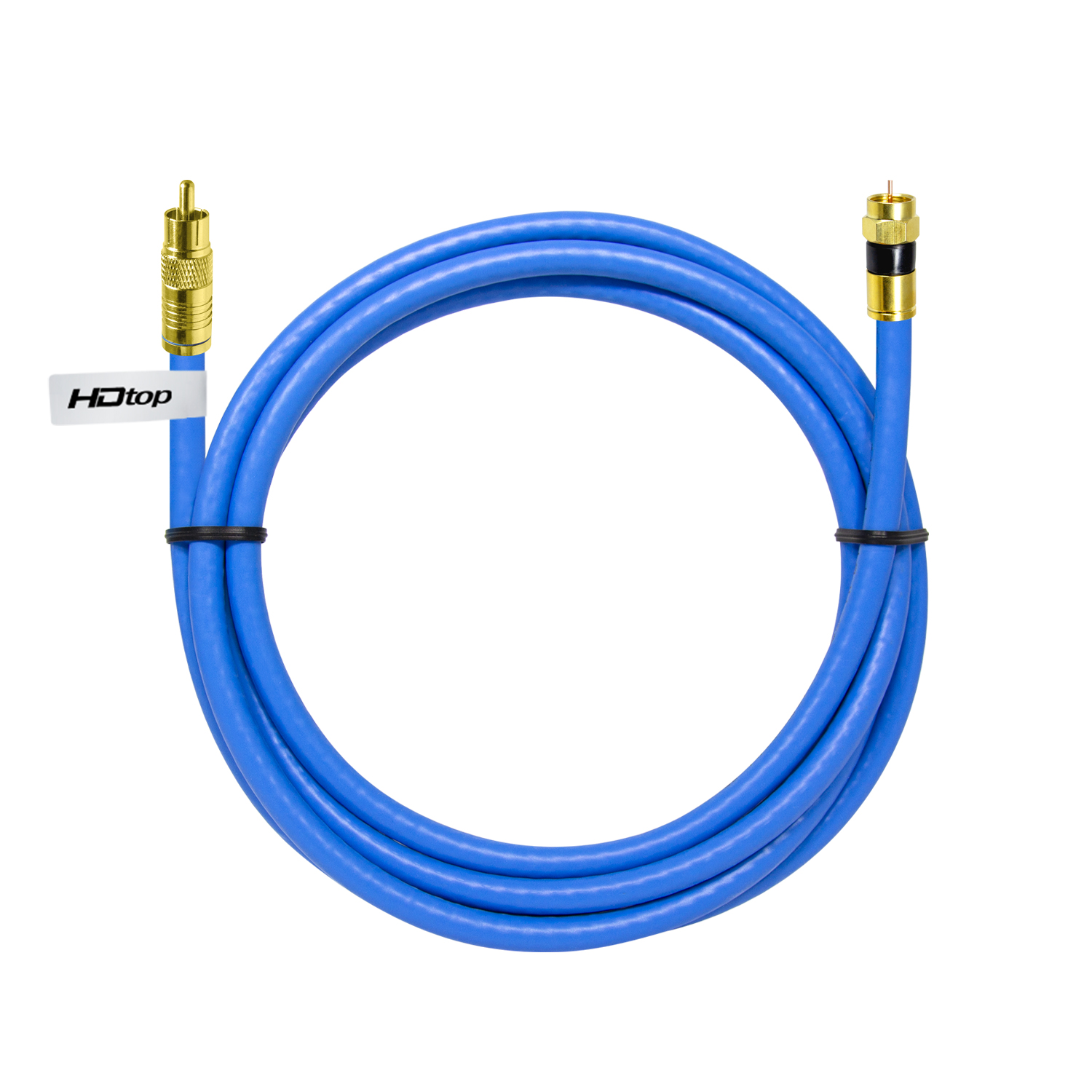 탑라인에이치디 HDTOP 국산 골드 RCA to RF 블루 5C 동축 케이블 (HT-ZBGCR150, 15m)_이미지
