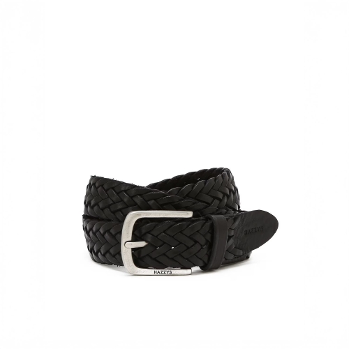 LF 헤지스 남성 블랙 위빙 레더 벨트 HZBE5F904BK