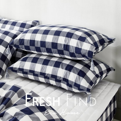 프레쉬파인드 에코블루 선염 면 베개커버