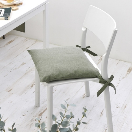 휴디자인 벨라이프 워싱린넨 카키그린 의자방석커버