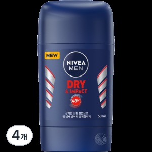 니베아 맨 데오드란트 스틱 드라이 앤 임팩트 50ml (4개)_이미지