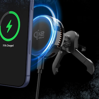 슈피겐 Qi2 25W 펠티어 쿨링 맥세이프 차량용 고속 무선충전<b>거치대</b> EV25MFAQ