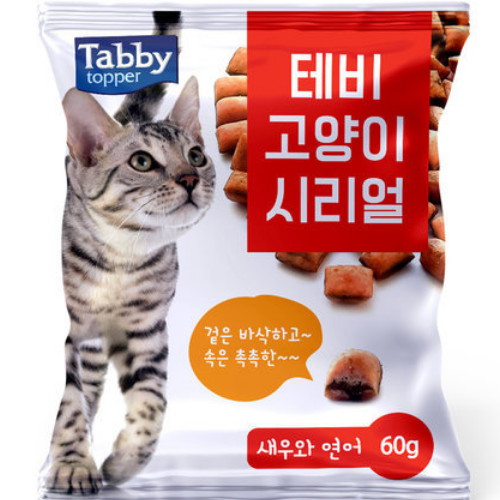 테비토퍼 테비 고양이시리얼 새우와 연어 60g (5개)