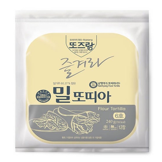 남향푸드또띠아 또즈랑 밀또띠아 6인치 12개입 240g이미지입니다. 누르면 해당 게시물로 새창이동합니다.