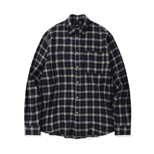 카네이테이 KANEITEI OVER FIT VINTAGE POCKET CHECK SHIRT NAVY K25S-TOS-439-NA 12..